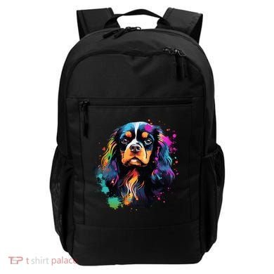 Cute Painted Cavalier King Charles Spaniel Backpack