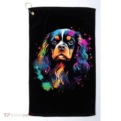 Cute Painted Cavalier King Charles Spaniel Golf Towel