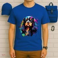 Cute Painted Cavalier King Charles Spaniel T-Shirt thumb 6
