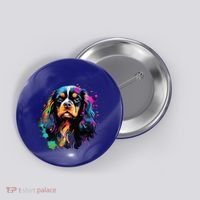 Cute Painted Cavalier King Charles Spaniel Button thumb 0
