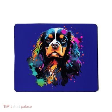 Cute Painted Cavalier King Charles Spaniel Mousepad