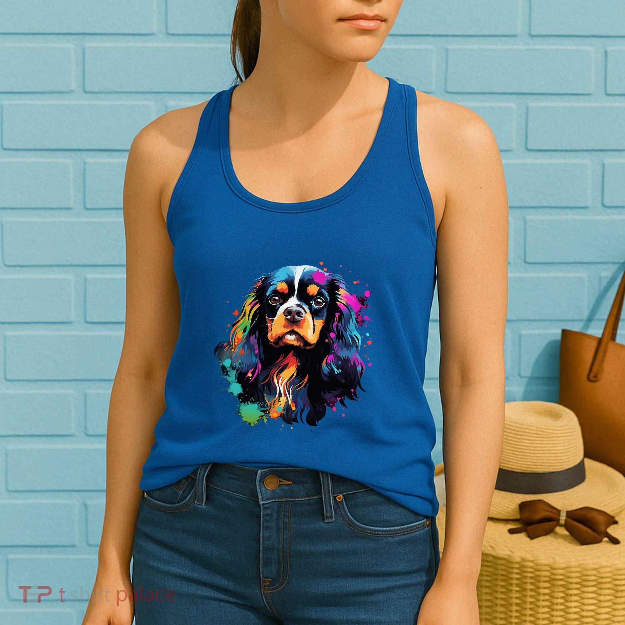 Cute Painted Cavalier King Charles Spaniel Women's Tank Top