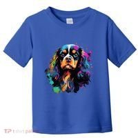 Cute Painted Cavalier King Charles Spaniel Toddler T-Shirt thumb 0