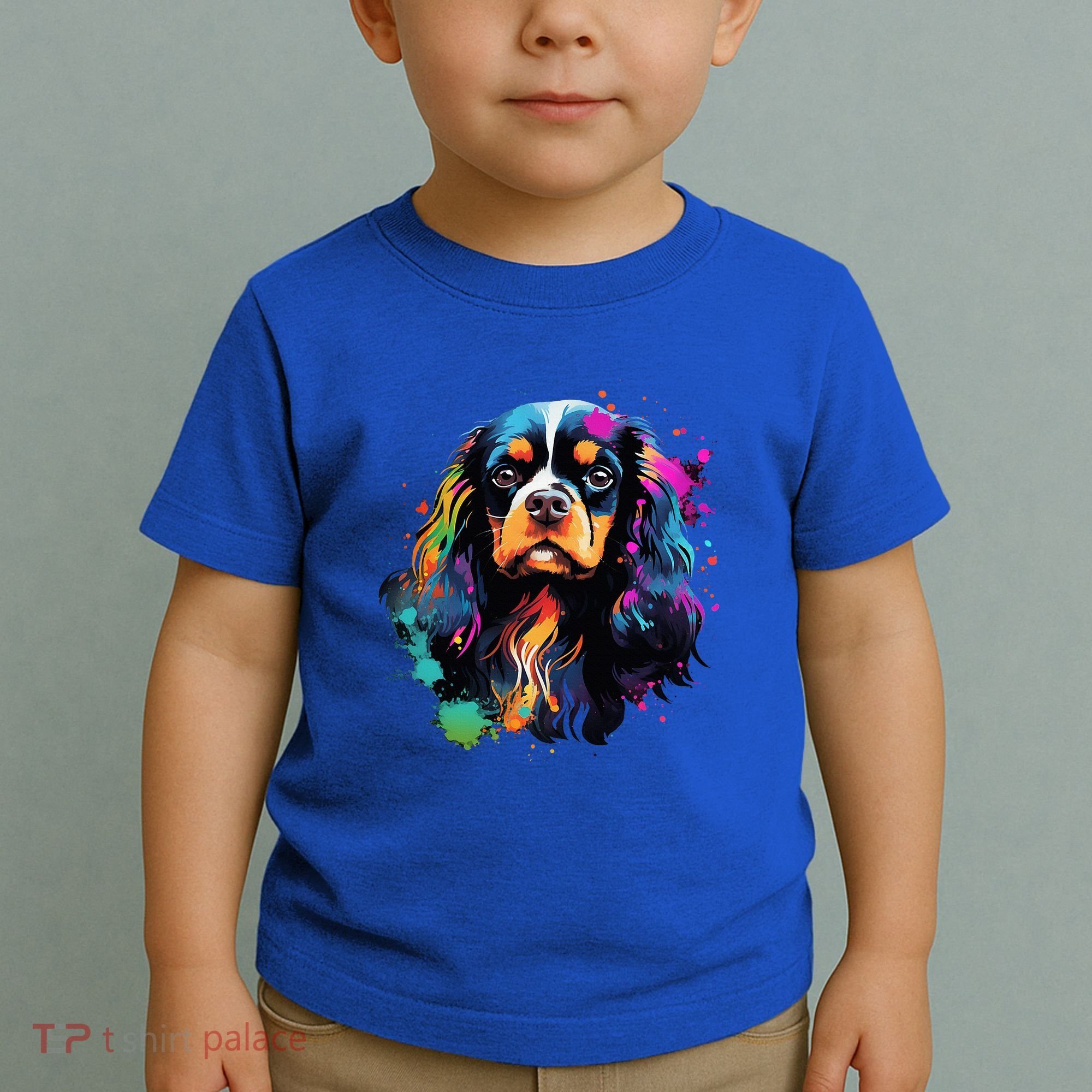 Cute Painted Cavalier King Charles Spaniel Toddler T-Shirt