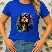 Cute Painted Cavalier King Charles Spaniel Women's T-Shirt thumb 2