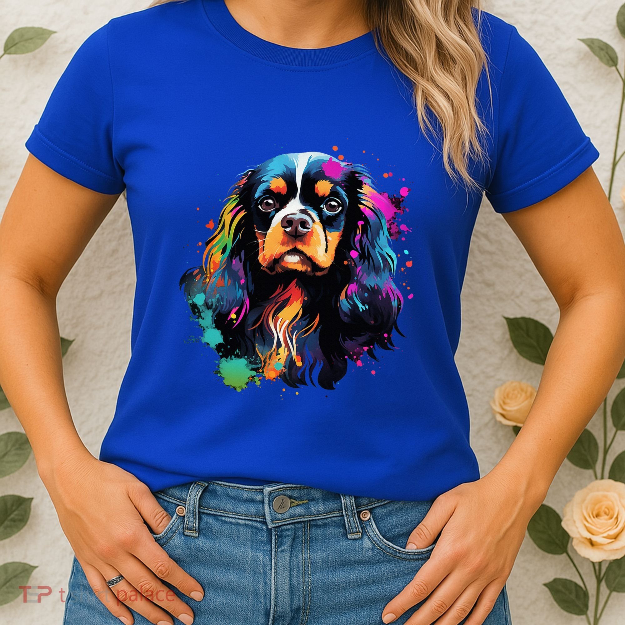 Cute Painted Cavalier King Charles Spaniel Women's T-Shirt