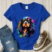 Cute Painted Cavalier King Charles Spaniel Women's T-Shirt thumb 3