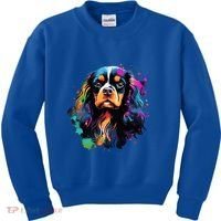Cute Painted Cavalier King Charles Spaniel Kids Sweatshirt thumb 0