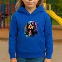 Cute Painted Cavalier King Charles Spaniel Kids Hoodie thumb 3