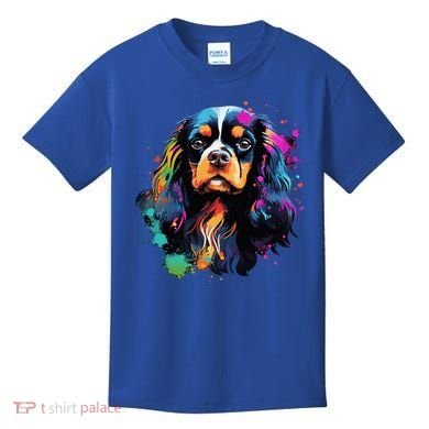 Cute Painted Cavalier King Charles Spaniel Kids T-Shirt