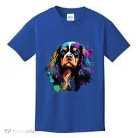 Cute Painted Cavalier King Charles Spaniel Kids T-Shirt thumb 0