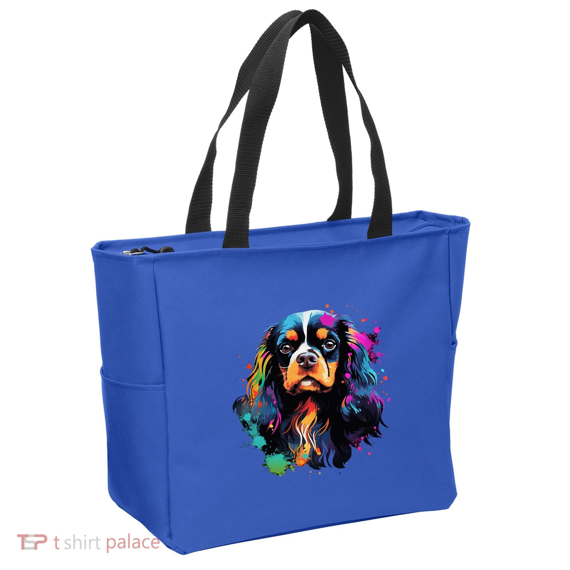 Cute Painted Cavalier King Charles Spaniel Tote Bag