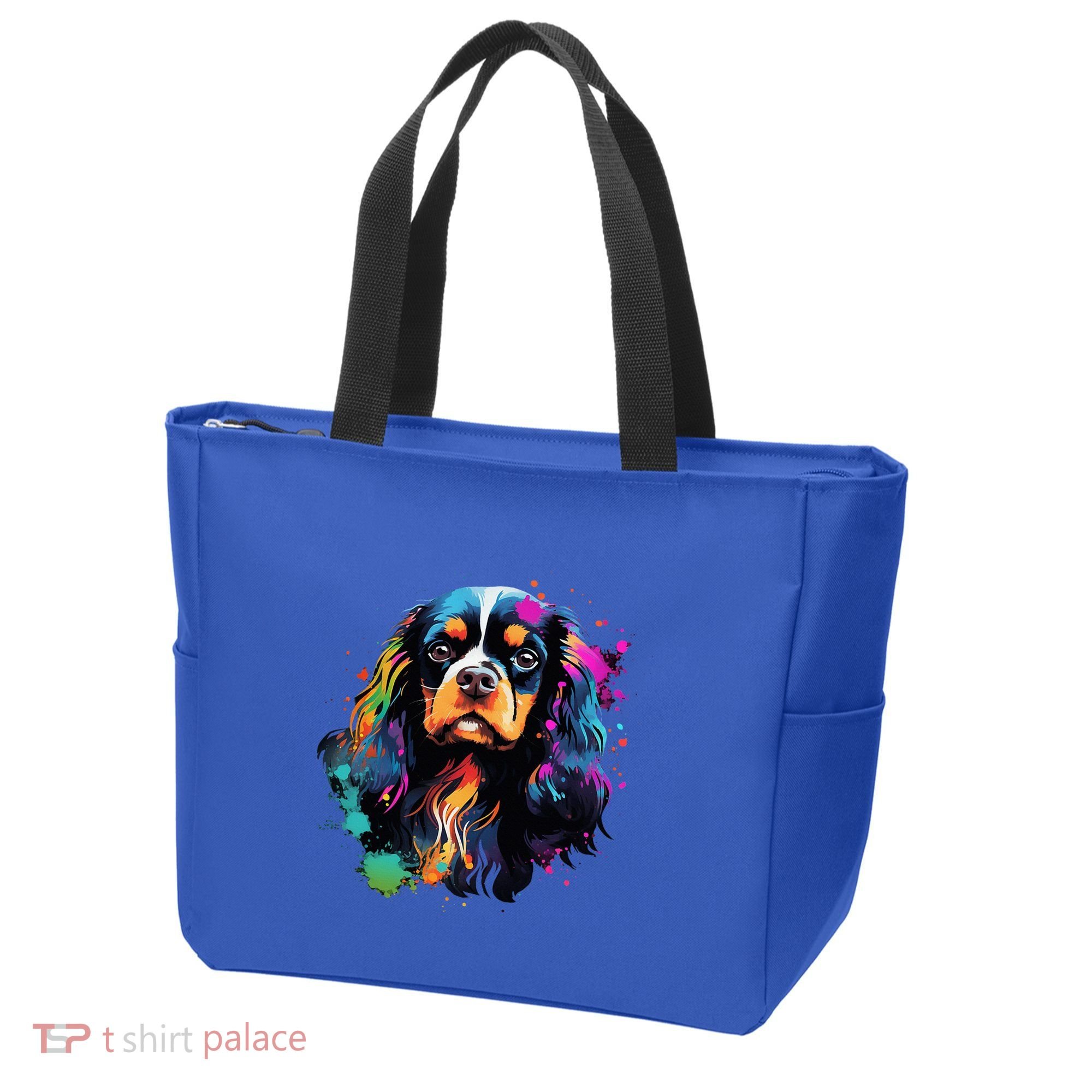 Cute Painted Cavalier King Charles Spaniel Tote Bag