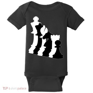 Chess Pieces, Chess Lover, Titled Chess Player, Chess Master Baby Bodysuit
