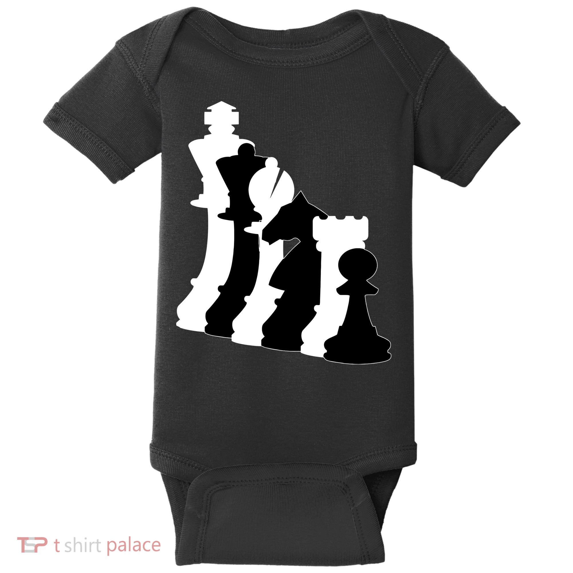 Chess Pieces, Chess Lover, Titled Chess Player, Chess Master Baby Bodysuit