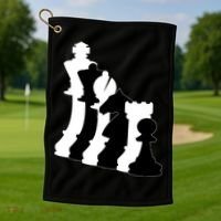 Chess Pieces, Chess Lover, Titled Chess Player, Chess Master Golf Towel thumb 1