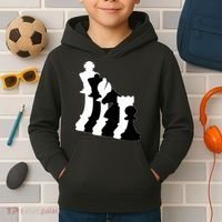Chess Pieces, Chess Lover, Titled Chess Player, Chess Master Kids Hoodie thumb 2