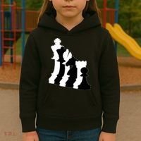 Chess Pieces, Chess Lover, Titled Chess Player, Chess Master Kids Hoodie thumb 3