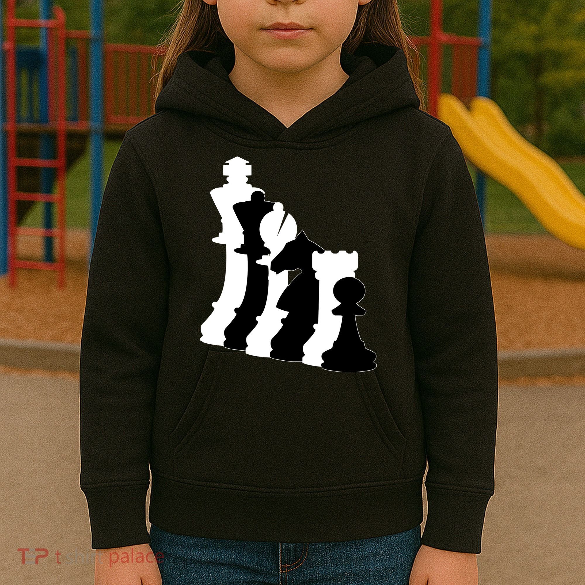 Chess Pieces, Chess Lover, Titled Chess Player, Chess Master Kids Hoodie