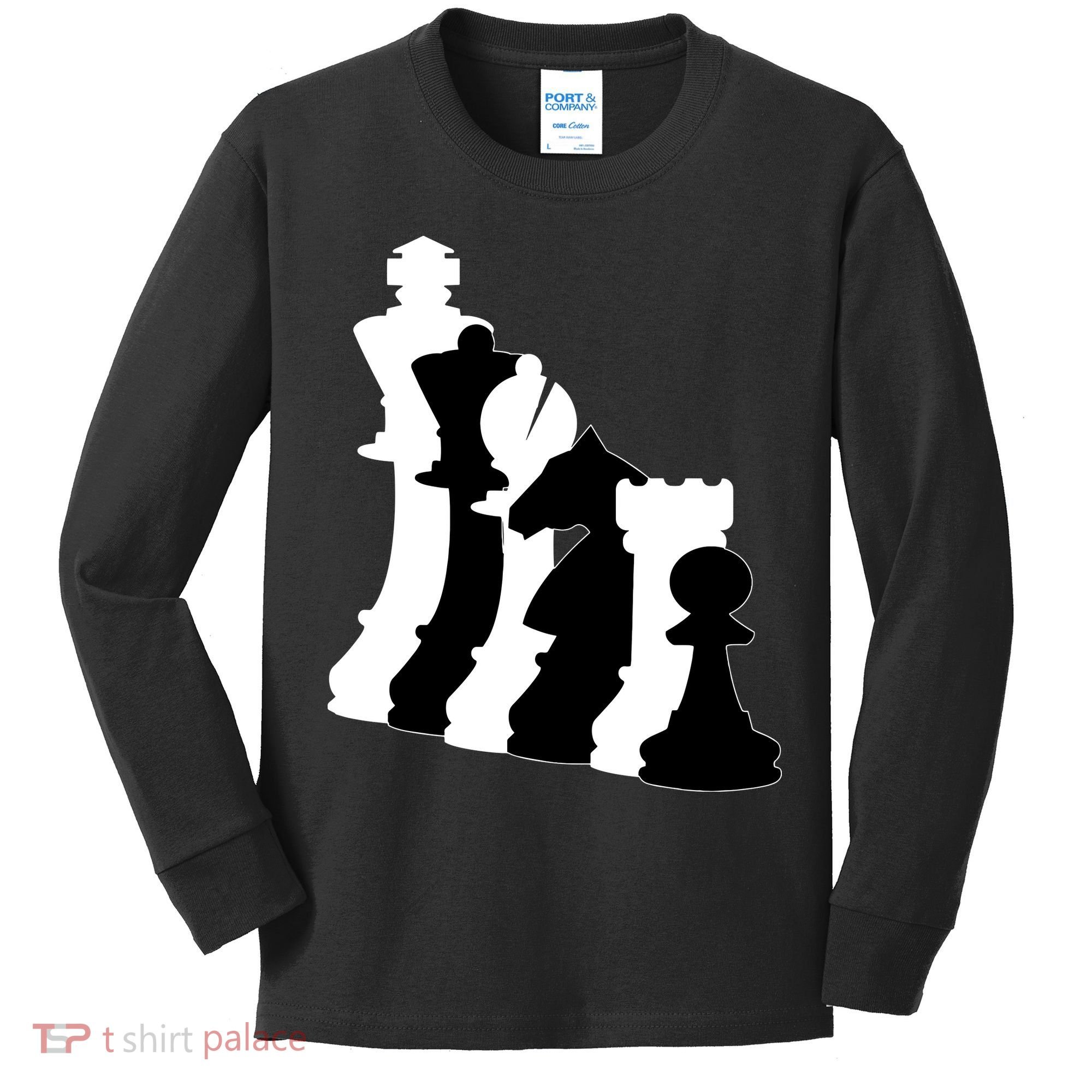 Chess Pieces, Chess Lover, Titled Chess Player, Chess Master Kids Long Sleeve Shirt