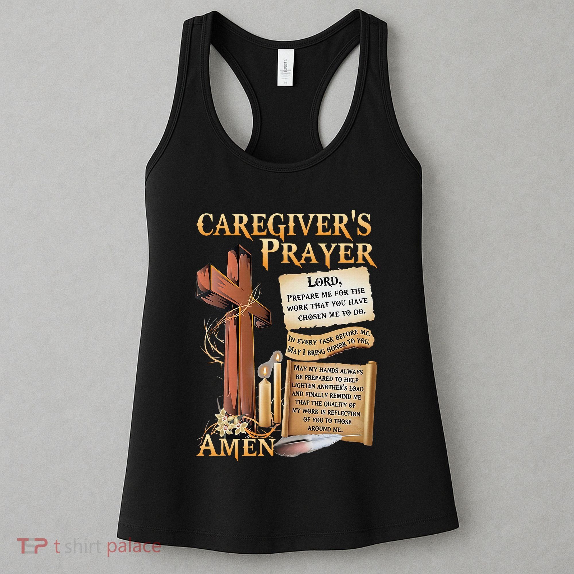 CaregiverS Prayer Christian Cross Faith Hope Love Jesus Women's Tank Top