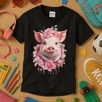 Cute Pig Kids T-Shirt thumb 3