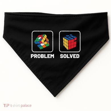 Competitive Puzzle Cube Problem Solved Speed Cubing Meaningful Gift USA-Made Doggie Bandana