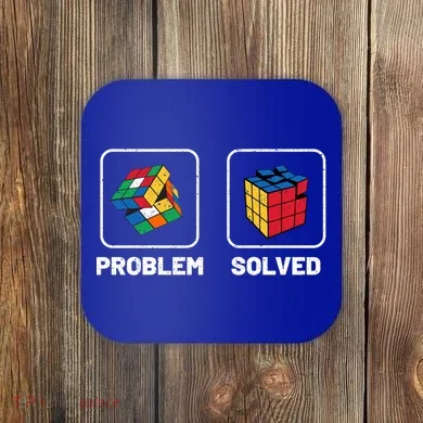 Competitive Puzzle Cube Problem Solved Speed Cubing Meaningful Gift Coaster