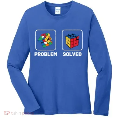 Competitive Puzzle Cube Problem Solved Speed Cubing Meaningful Gift Women's Long Sleeve Shirt