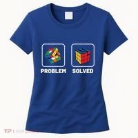Competitive Puzzle Cube Problem Solved Speed Cubing Meaningful Gift Women's T-Shirt thumb 0