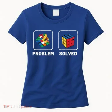 Competitive Puzzle Cube Problem Solved Speed Cubing Meaningful Gift Women's T-Shirt