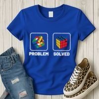 Competitive Puzzle Cube Problem Solved Speed Cubing Meaningful Gift Women's T-Shirt thumb 3