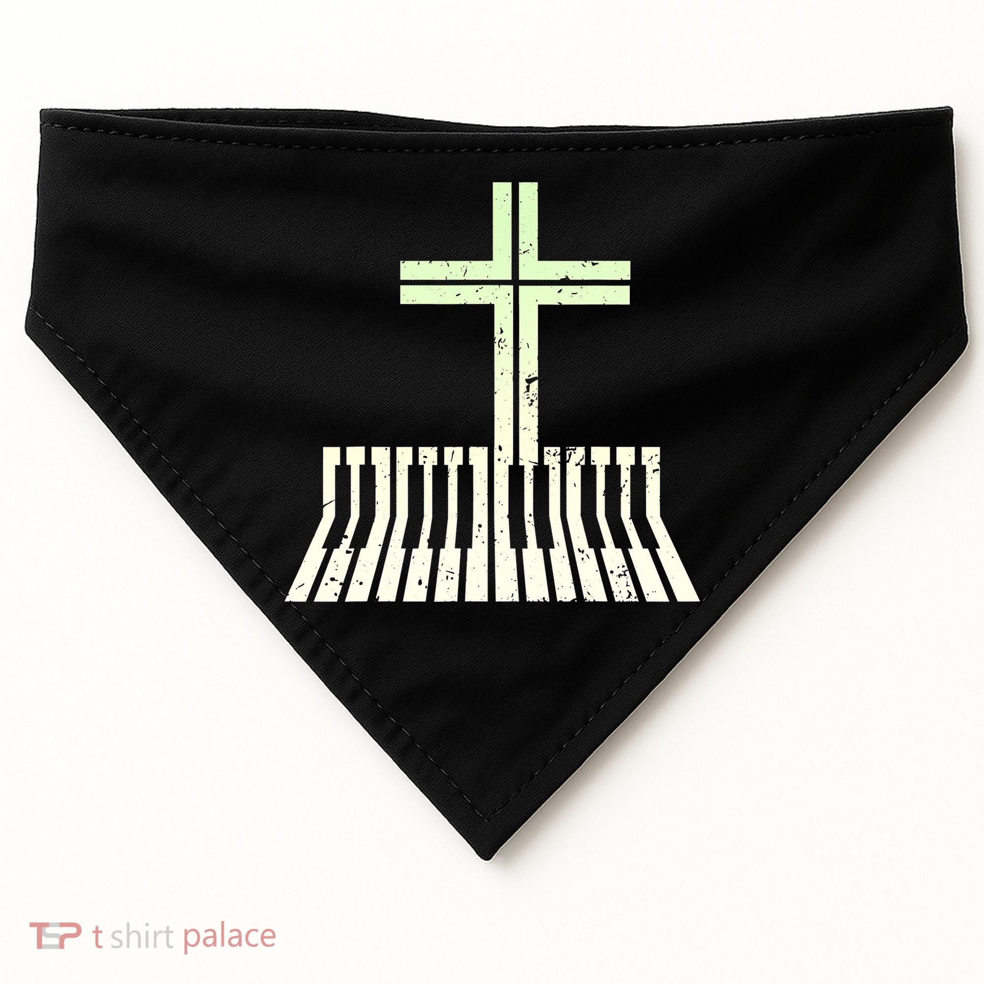 Christian Piano Cross Keyboard Pianist USA-Made Doggie Bandana