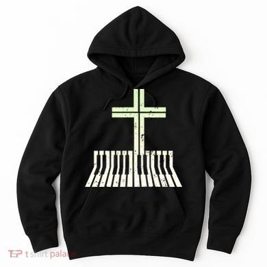 Christian Piano Cross Keyboard Pianist Hoodie