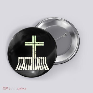 Christian Piano Cross Keyboard Pianist Button