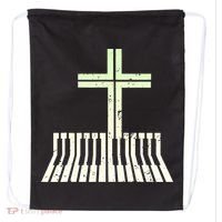 Christian Piano Cross Keyboard Pianist Drawstring Bag thumb 0