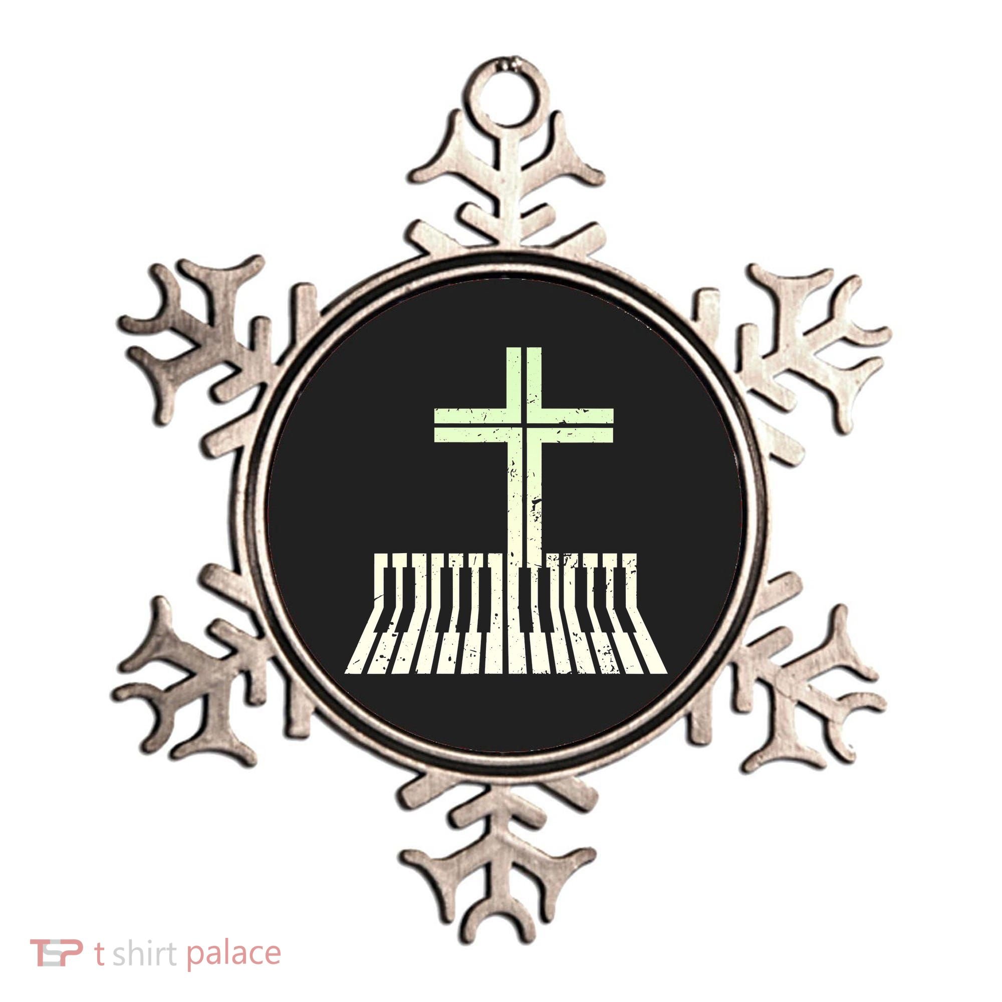 Christian Piano Cross Keyboard Pianist Ornament