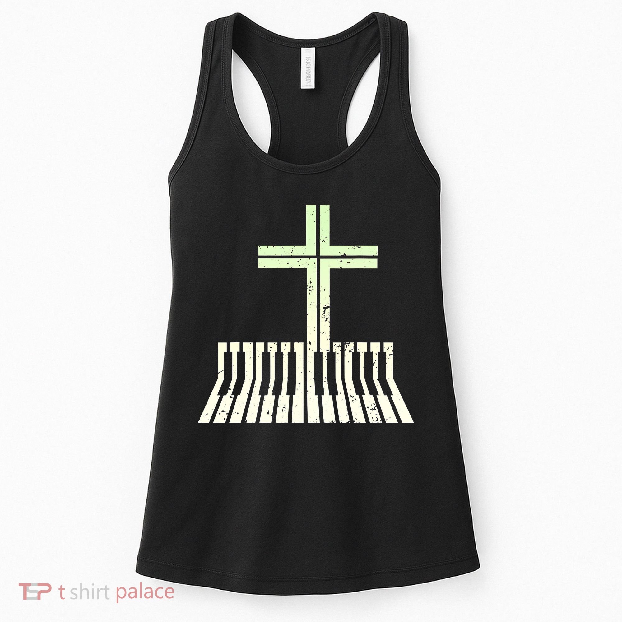 Christian Piano Cross Keyboard Pianist Women's Tank Top