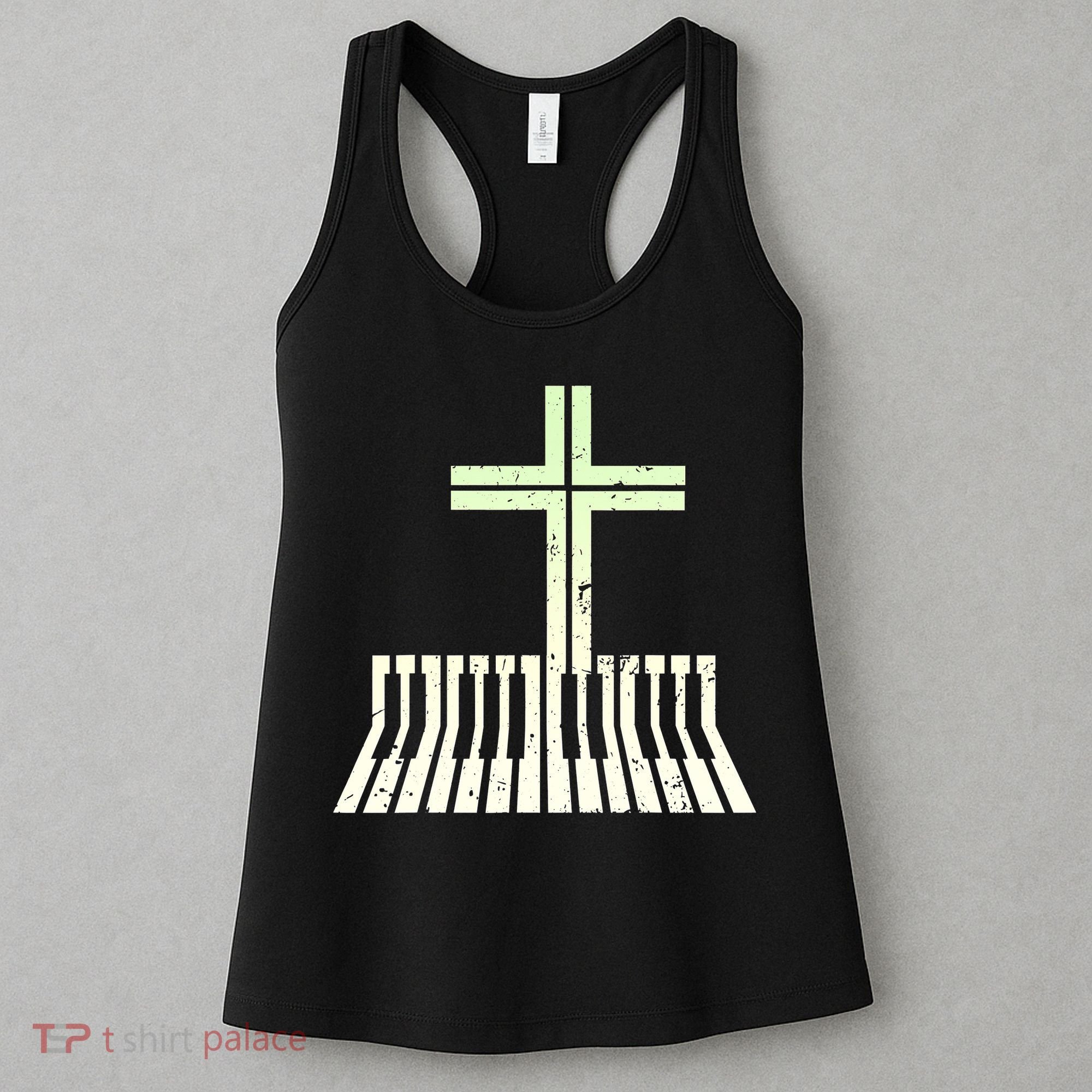 Christian Piano Cross Keyboard Pianist Women's Tank Top