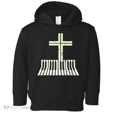 Christian Piano Cross Keyboard Pianist Toddler Hoodie