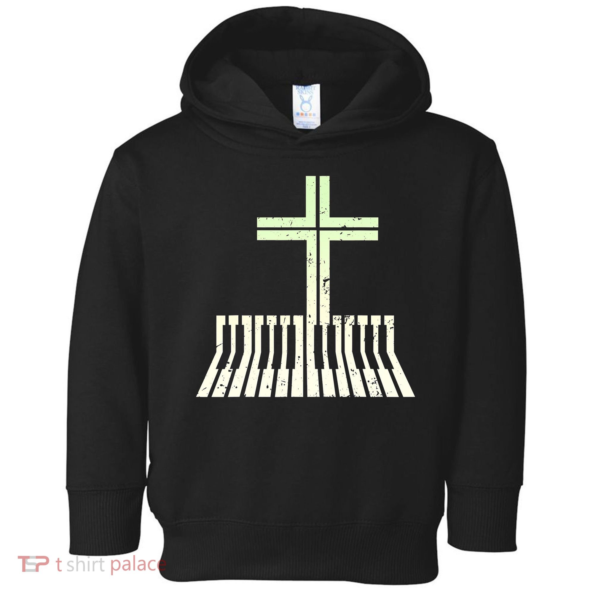 Christian Piano Cross Keyboard Pianist Toddler Hoodie