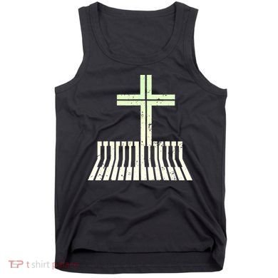 Christian Piano Cross Keyboard Pianist Tank Top