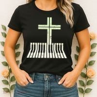 Christian Piano Cross Keyboard Pianist Women's T-Shirt thumb 2
