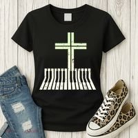 Christian Piano Cross Keyboard Pianist Women's T-Shirt thumb 3