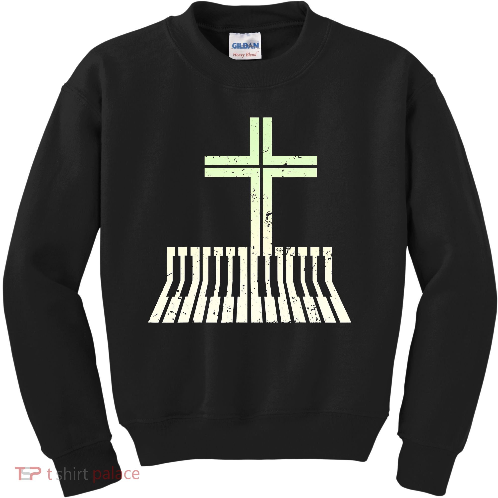 Christian Piano Cross Keyboard Pianist Kids Sweatshirt
