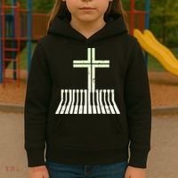 Christian Piano Cross Keyboard Pianist Kids Hoodie thumb 3