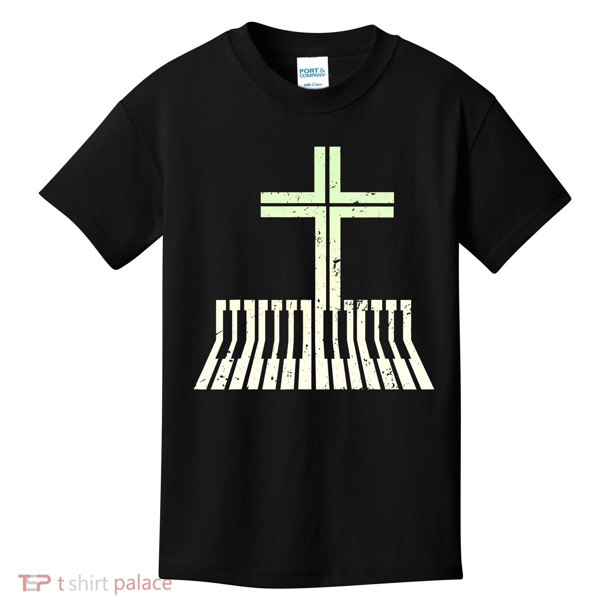 Christian Piano Cross Keyboard Pianist Kids T-Shirt