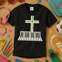 Christian Piano Cross Keyboard Pianist Kids T-Shirt thumb 3