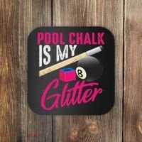 Cute Pool Chalk Is My Funny Billiard Players Game Gift Coaster thumb 0