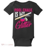 Cute Pool Chalk Is My Funny Billiard Players Game Gift Baby Bodysuit thumb 0